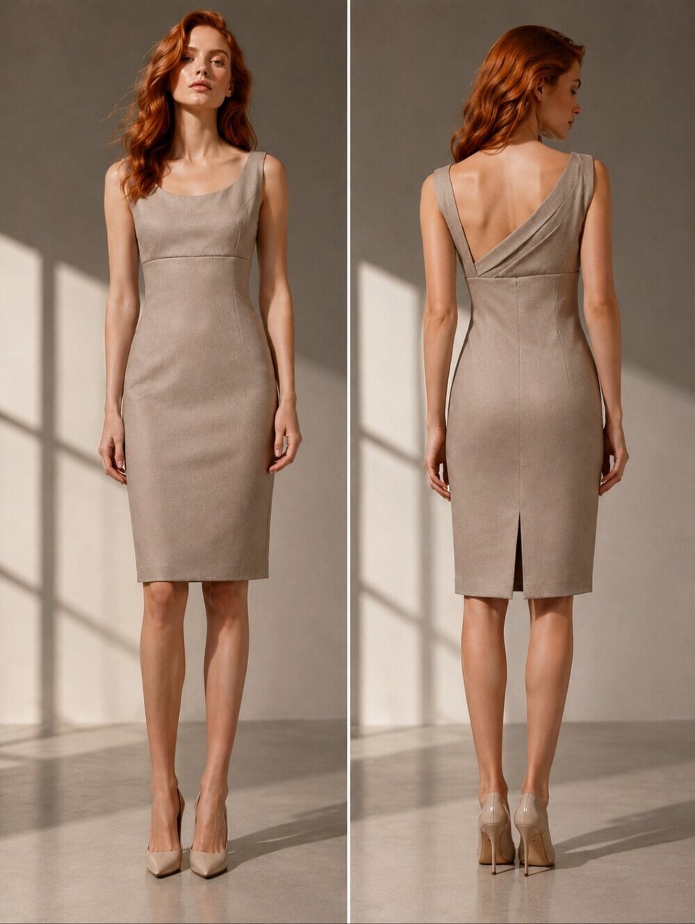 ❤️ ARMANI COLLEZIONI VIRGIN WOOL / SILK BLEND SHEATH DRESS, 8